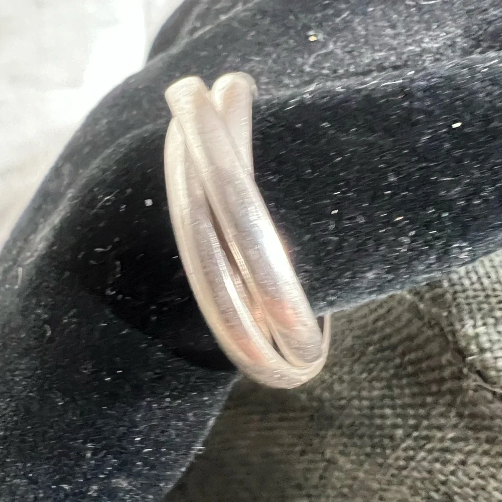Sterling Silver 925 Interlocking, Russian Wedding Ring. Size 10 Unique☑️